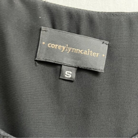 Corey Lynn Calter Anthropologie Silk Black Star Patterned Dress Sz S - Picture 5 of 10